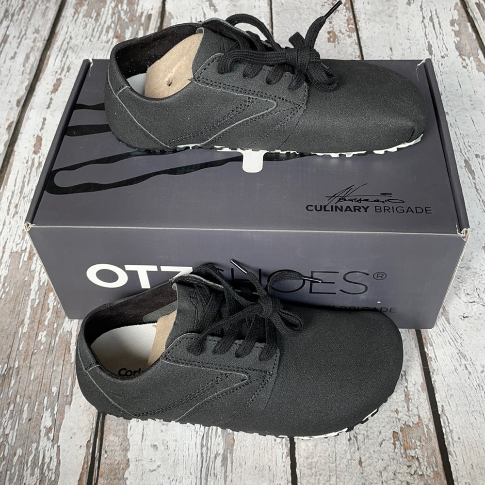 OTZ Culinary Brigade Shoes size 38 (womens 7) black oxfords zero drop minimalist